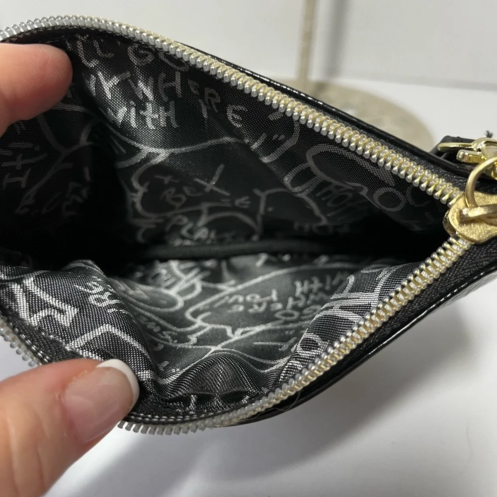 Betsey Johnson Black Quilted Wristlet